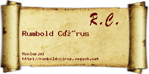 Rumbold Círus névjegykártya